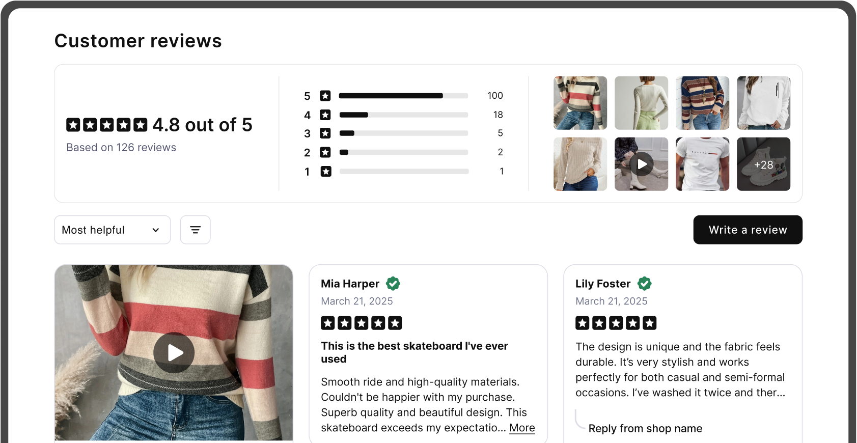 TrustShop review widget preview