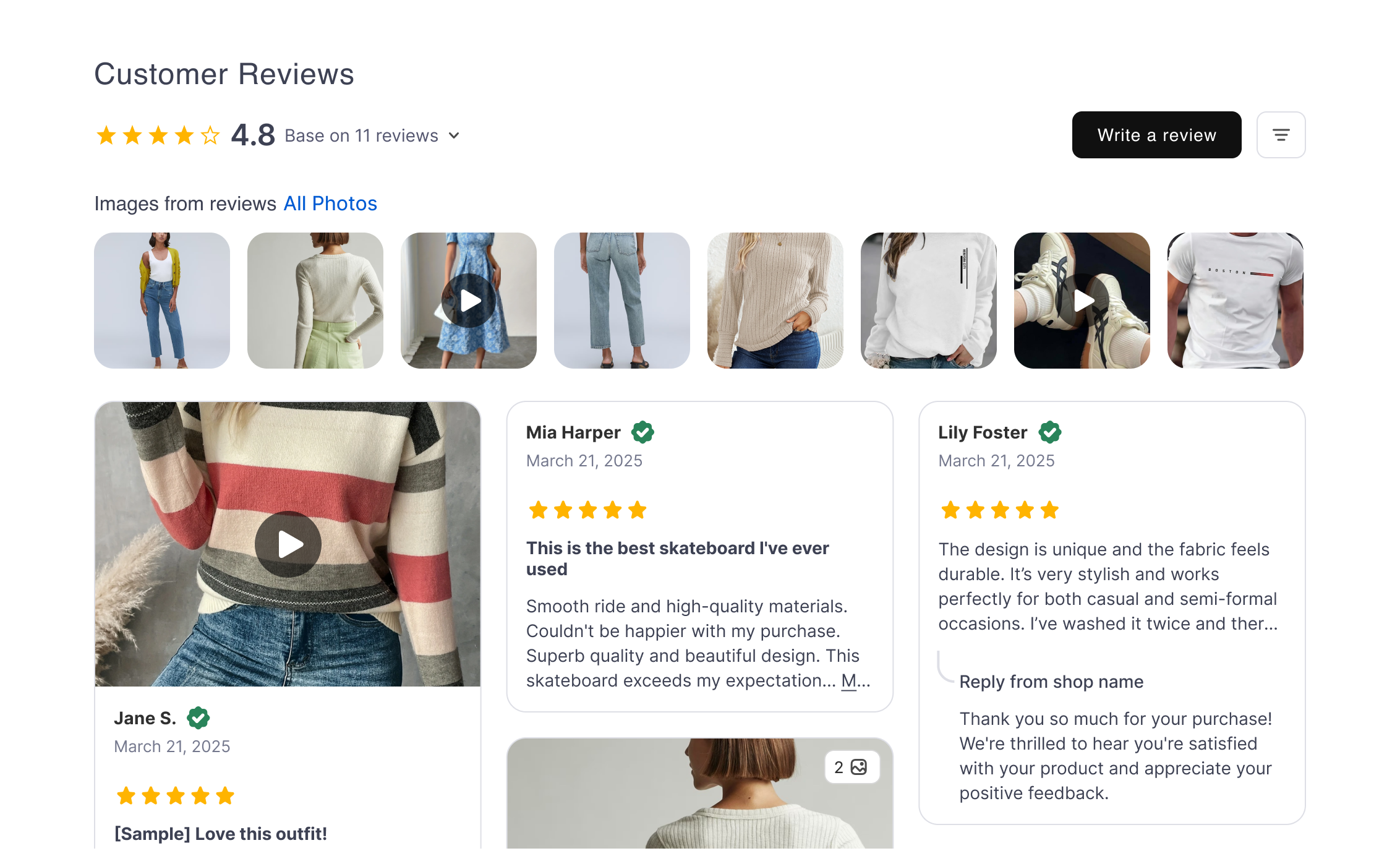 TrustShop widget showcase 2