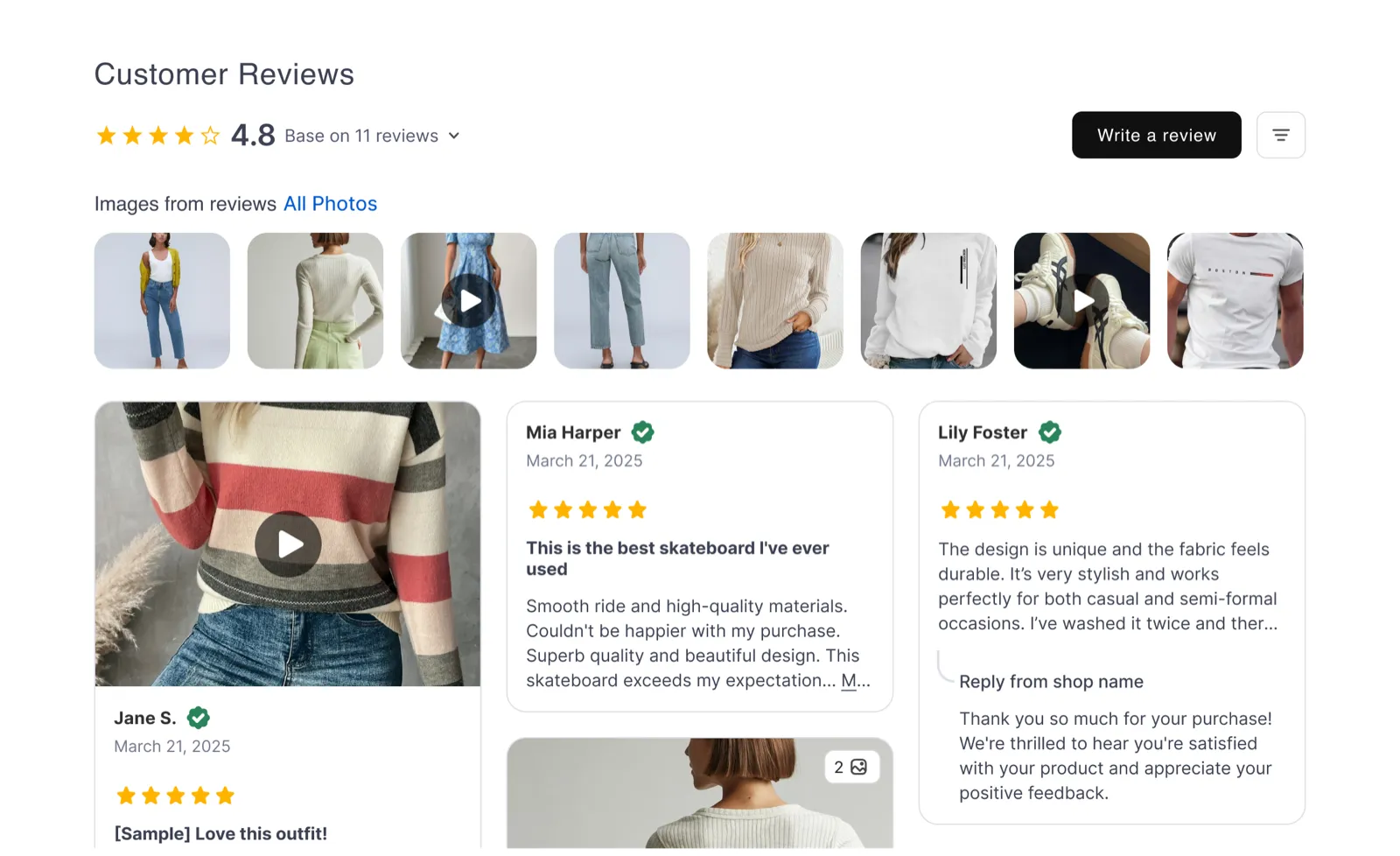 TrustShop widget showcase 2