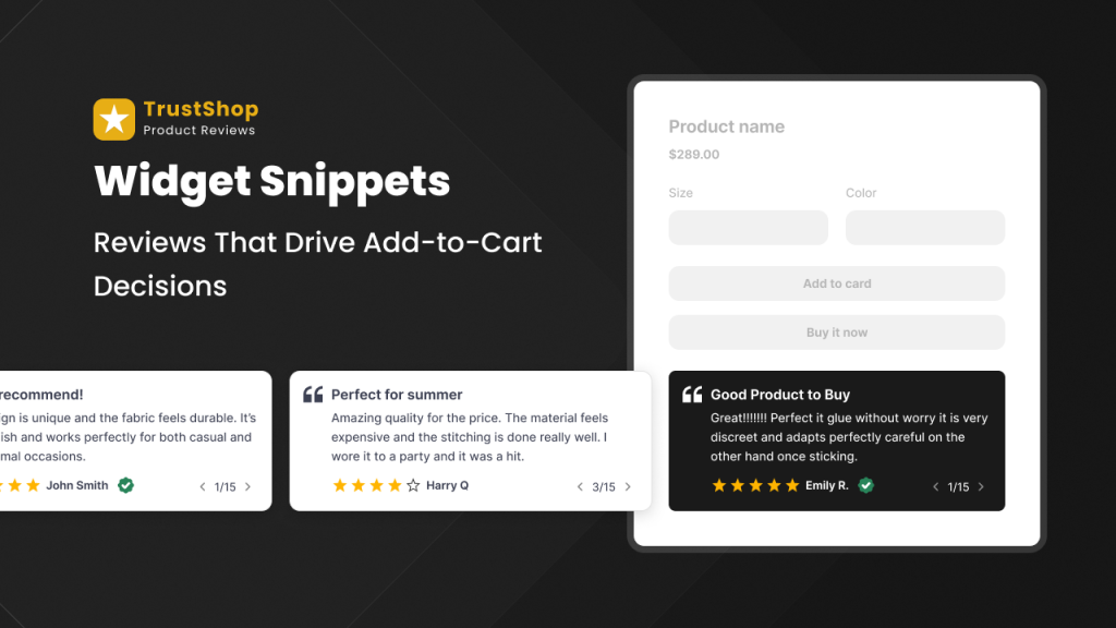 TrustShop 3.4: Drive More Add-to-Cart Actions with Widget Snippets & Streamlined Onboarding